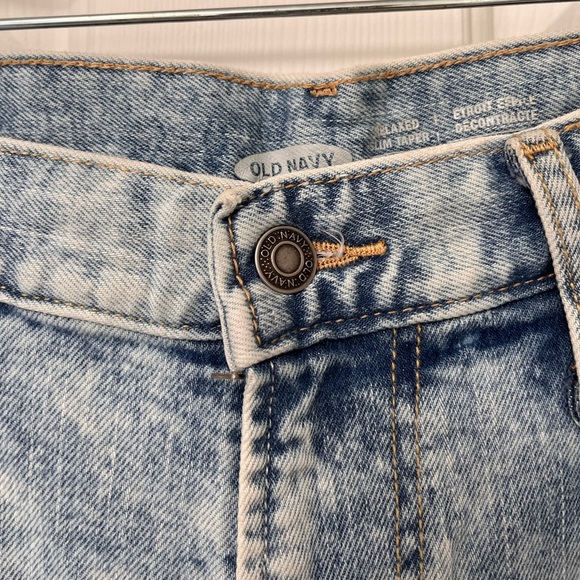 Old Navy Relaxed Slim Taper Jeans 34 Bright Acid Wash - Picture 7 of 12